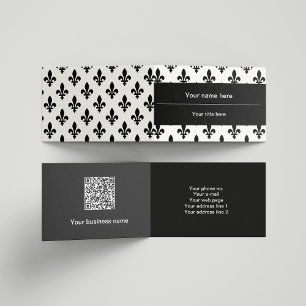 Fleur de Lis Pattern, French, Royal, Black Business Card