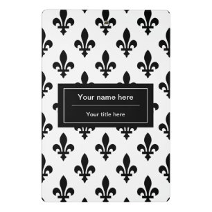 Fleur de Lis Pattern, French, Royal, Black Mini Clipboard