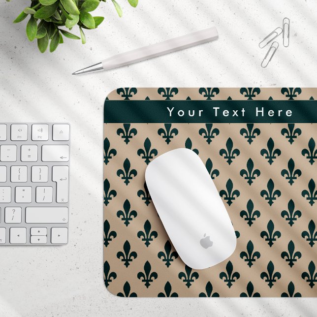 Fleur de Lis Pattern, French, Royal, Green Mouse Pad (Creator Uploaded)
