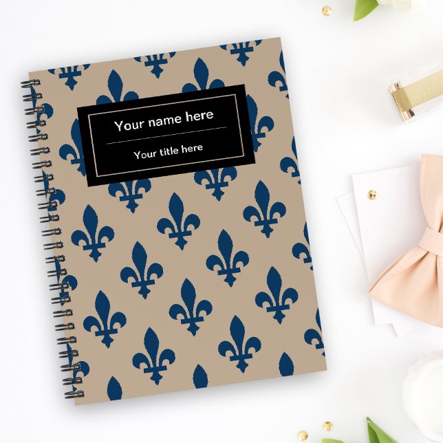 Fleur de Lis Pattern, French, Royal, Navy Blue Planner (Creator Uploaded)