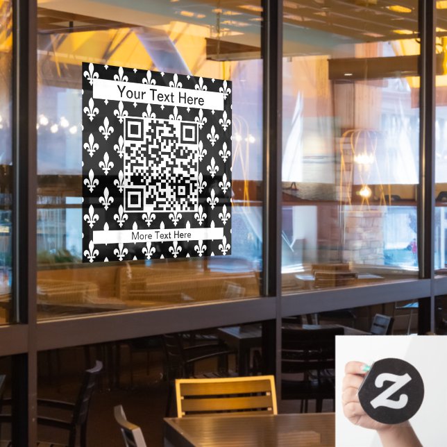 Fleur de Lis Pattern, French, Royal, White (Restaurant Window)