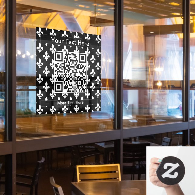 Fleur de Lis Pattern, French, Royal, White (Restaurant Window)