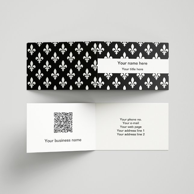 Fleur de Lis Pattern, French, Royal, White Business Card (Creator Uploaded)