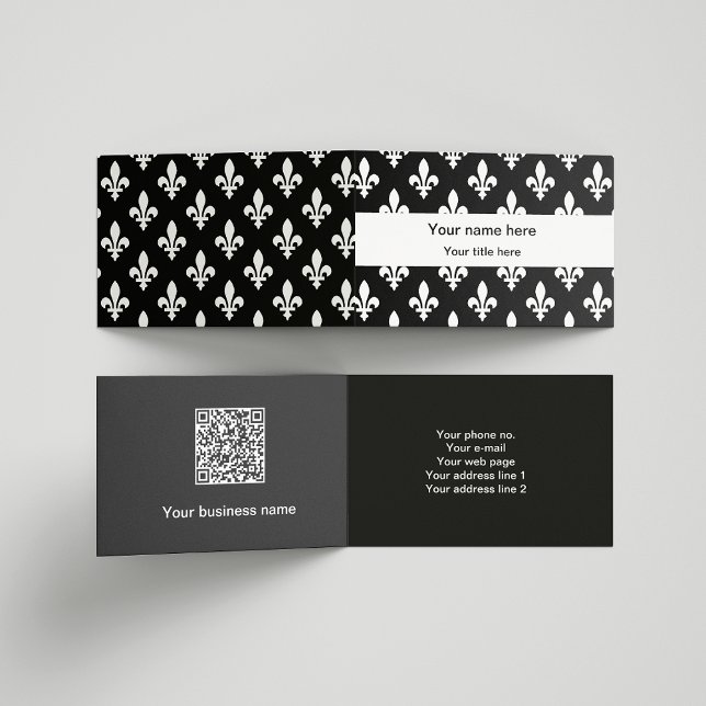 Fleur de Lis Pattern, French, Royal, White Business Card (Creator Uploaded)