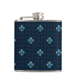 Fleur De Lis Pattern Hip Flask