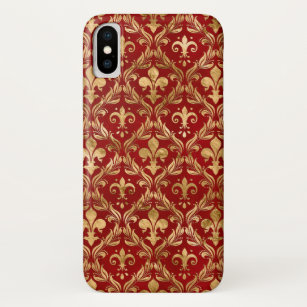 Fleur-de-lis pattern luxury red Case-Mate iPhone case