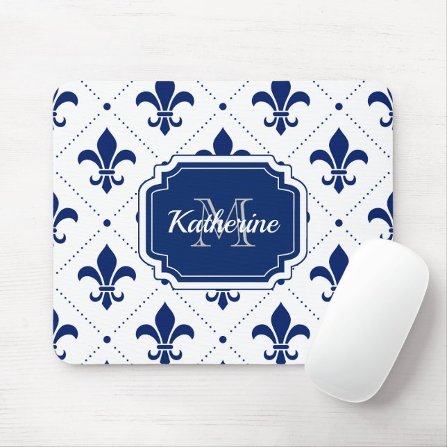 Fleur-de-lis Pattern Mouse Pad (With Mouse)