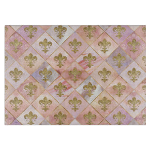 Fleur-de-lis pattern Pastel Quartz Cutting Board