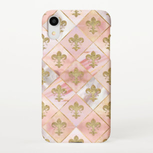 Fleur-de-lis pattern Pastel Quartz iPhone Case