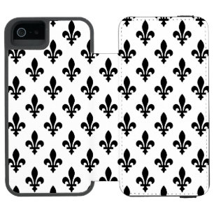 Fleur de Lis Pattern, Royal French, Black on White Incipio Watson™ iPhone 5 Wallet Case