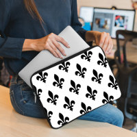 Fleur de Lis Pattern, Royal French, Black on White