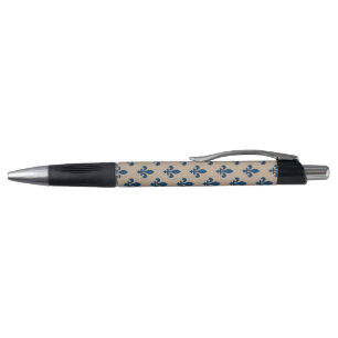Fleur de Lis Pattern, Royal French Blue on Cream