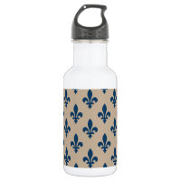 Fleur de Lis Pattern, Royal French Blue on Cream
