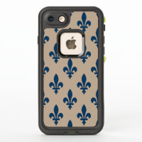 Fleur de Lis Pattern, Royal French Blue on Cream