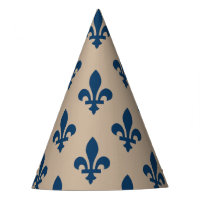 Fleur de Lis Pattern, Royal French Blue on Cream