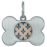 Fleur de Lis Pattern, Royal French Blue on Cream