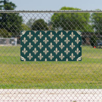 Fleur de Lis Pattern, Royal French Cream on Green