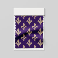 Fleur de Lis Pattern, Royal French Cream on Purple