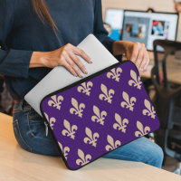 Fleur de Lis Pattern, Royal French Cream on Purple
