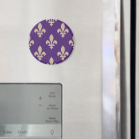Fleur de Lis Pattern, Royal French Cream on Purple