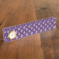 Fleur de Lis Pattern, Royal French Cream on Purple