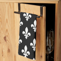 Fleur de Lis Pattern, Royal French, White on Black