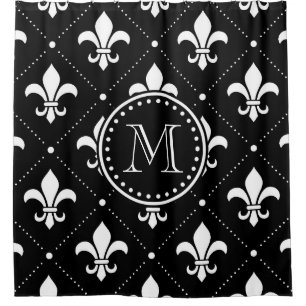 Fleur De Lis Pattern Shower Curtain