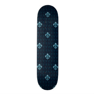 Fleur De Lis Pattern Skateboard