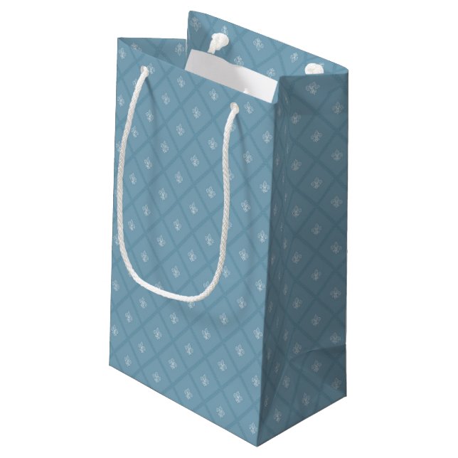Fleur-de-lis pattern small gift bag (Back Angled)