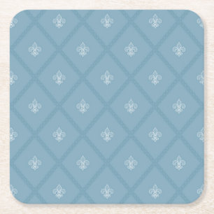 Fleur-de-lis pattern square paper coaster