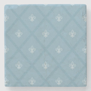Fleur-de-lis pattern stone coaster