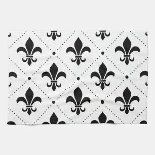 Fleur De Lis Pattern Tea Towel
