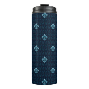 Fleur De Lis Pattern Thermal Tumbler