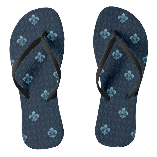 Fleur De Lis Pattern Thongs (Footbed)