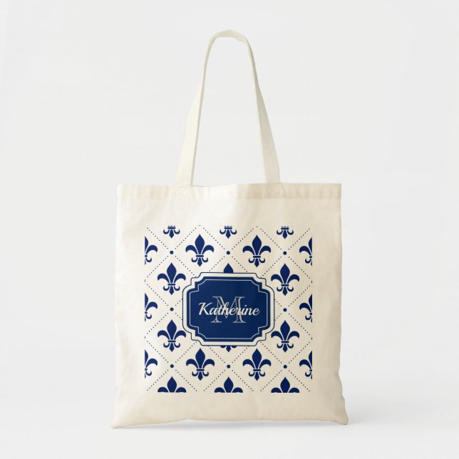 Fleur-de-lis Pattern Tote Bag (Front)