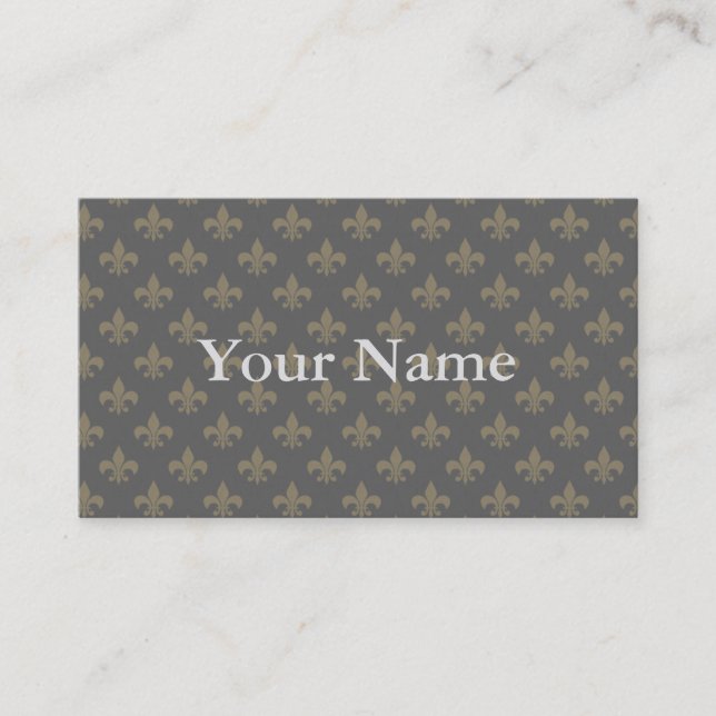 Fleur de lis Pattern + your image or text Business Card (Front)