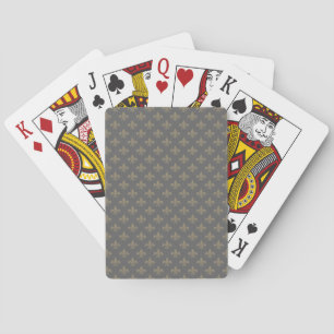 Fleur de lis Pattern + your image or text Playing Cards