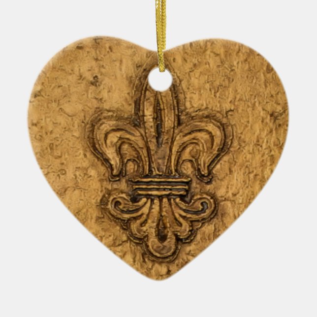 Fleur de Lis | Personalised Christmas Ceramic Ornament (Front)
