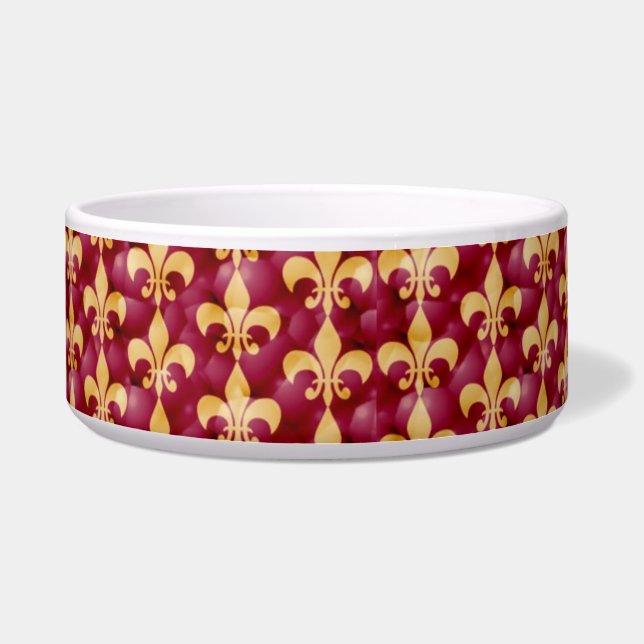 Fleur de Lis Pet Bowl (Front)