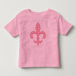 Fleur de lis Pink Gingham toddler t-shirt