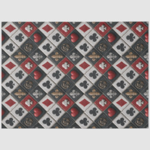 Fleur De Lis Playing Card Tiles Alice Wonderland Tissue Paper