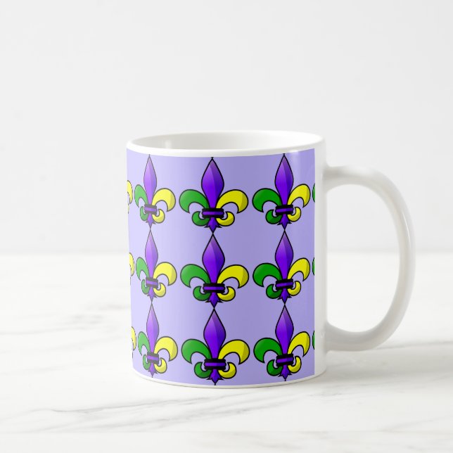 Fleur-de-lis Purple Green Gold Coffee Mug (Right)