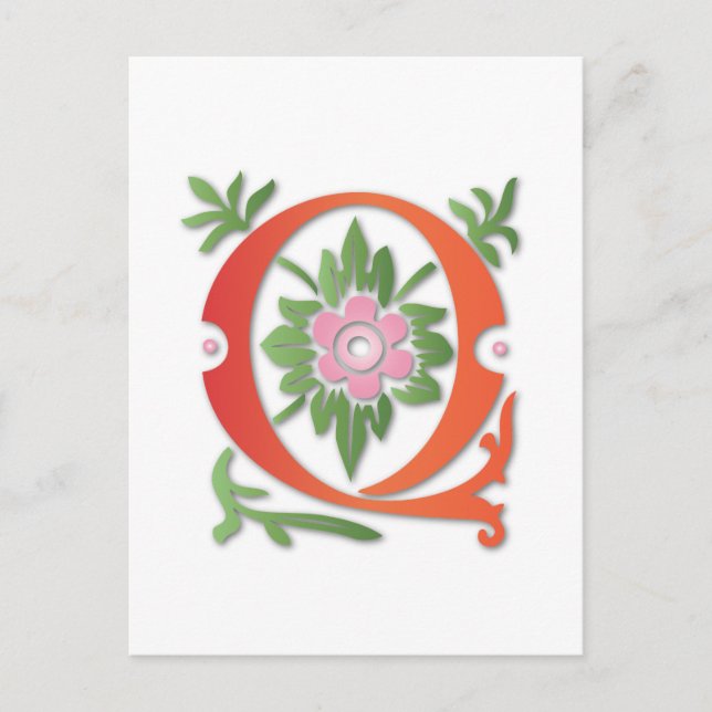 Fleur-de-lis Q Monogram Postcard (Front)