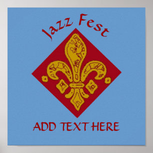 Fleur De Lis Red, Jazz Fest Poster