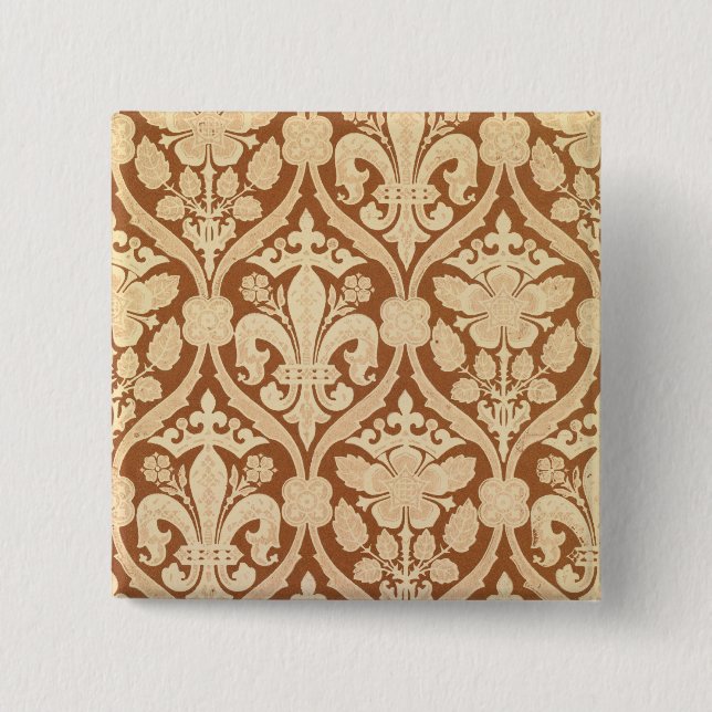 'Fleur-de-Lis', reproduction wallpaper designed by 15 Cm Square Badge (Front)