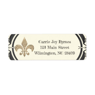 Fleur de lis Return Address Design Label