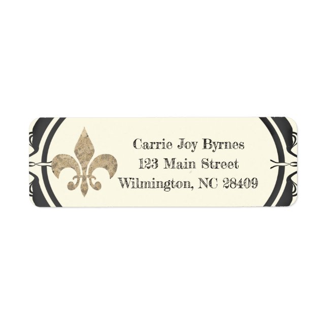 Fleur de lis Return Address Design Return Address Label (Front)