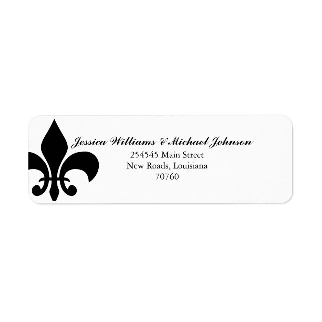 Fleur de Lis Return Address Label (Front)