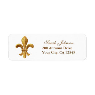 Fleur-de-lis Return Address Label