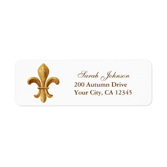 Fleur-de-lis Return Address Label (Front)